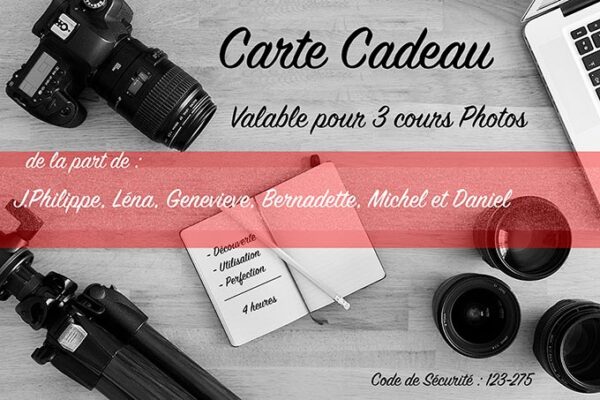 Carte cadeau : Cours Photo