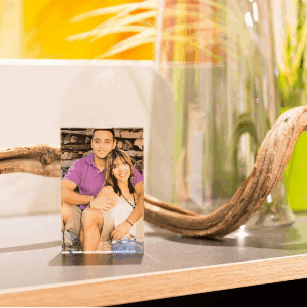 Photo dans un Block Verre
