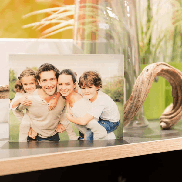 Photo dans un Block Verre