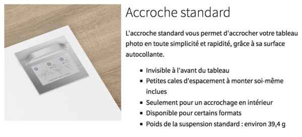 Système d’accroche pour Tableaux